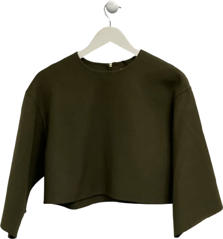 River Island Green Premium Wool Blend Crop Top UK 8