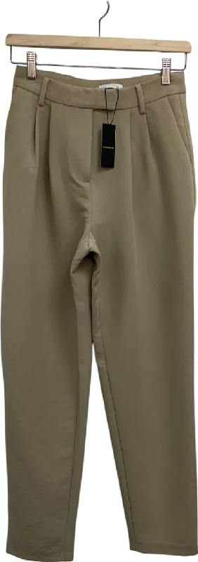 Warehouse Beige Tailored Tapered Trouser UK 6