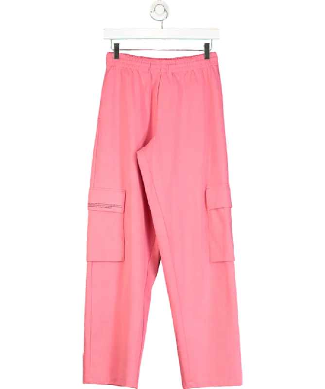 PANGAIA Pink Recycled Cotton Jersey Cargo Pants UK XXS