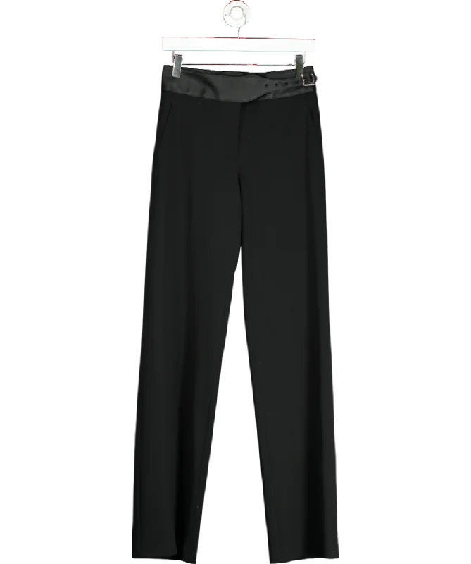 Liviana Conti Black Trouser With Eco-leather Belt UK XS