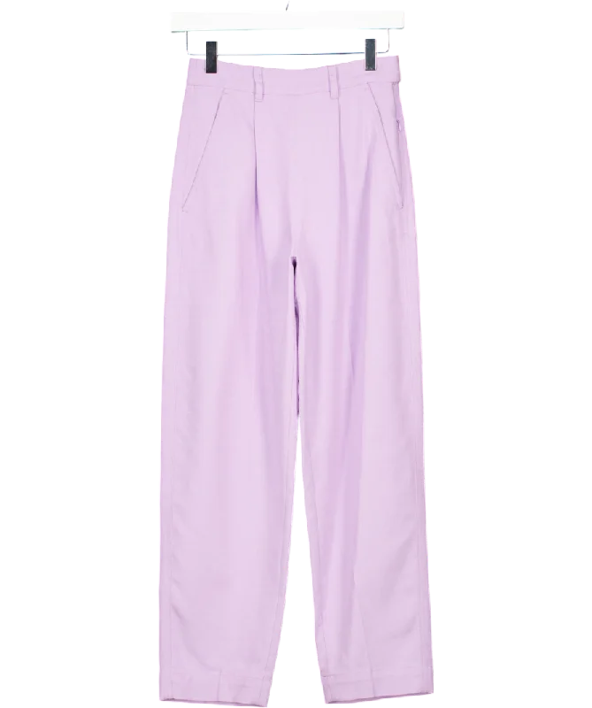 ME&EM Purple Textured Tapered Trouser UK 4