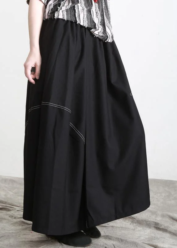 Boutique Black Pockets asymmetrical design Summer Skirts