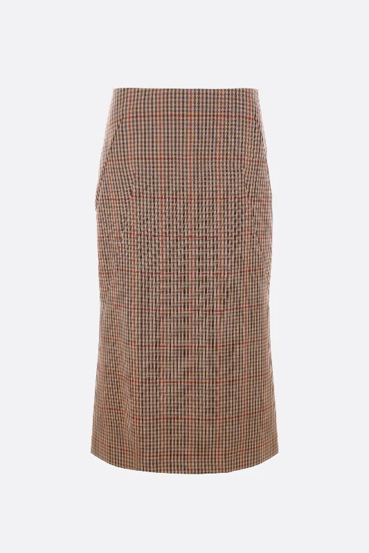 Sibyl check wool midi skirt