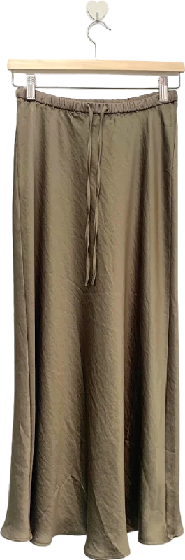 M&S Collection Taupe satin Midi slip Skirt Size 18