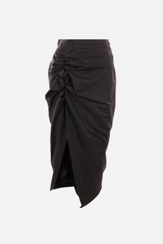 Panther wool draped skirt