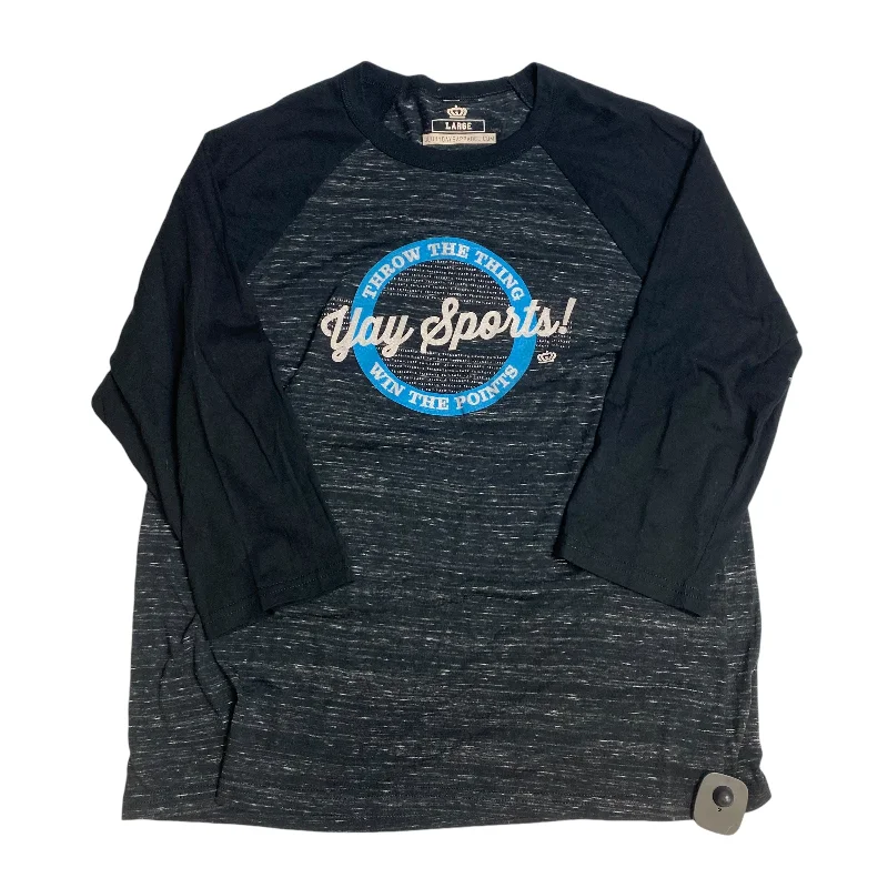 Athletic Top Long Sleeve Crewneck By Glory Days Apparel In Black, Size: L