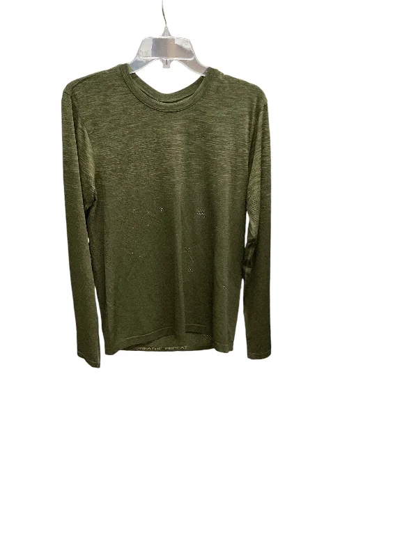 Athletic Top Long Sleeve Crewneck By Lululemon In Green, Size: M