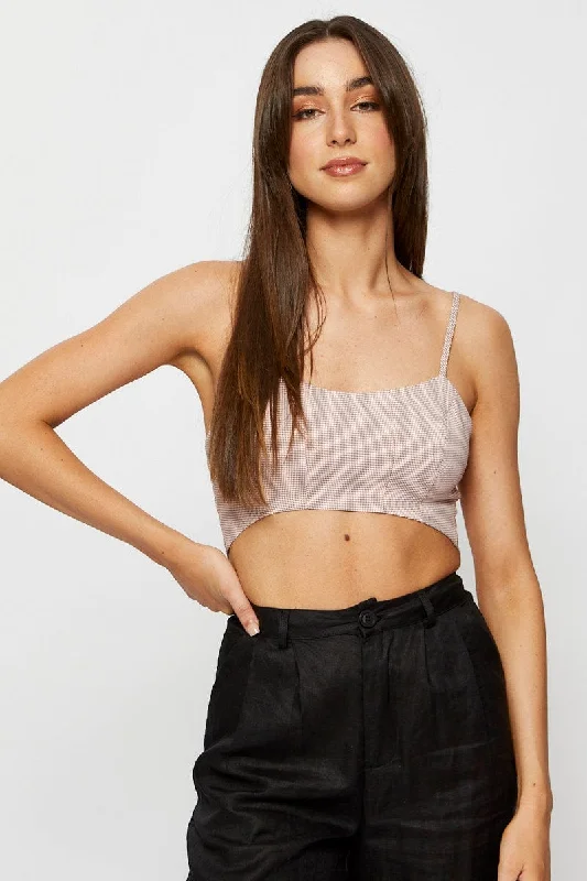 Check Crop Top Sleeveless