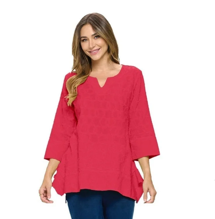 Focus EMBROIDERED Cotton VOILE Tunic Top in Fruit Punch - EC-423-FRT - Size M Only!