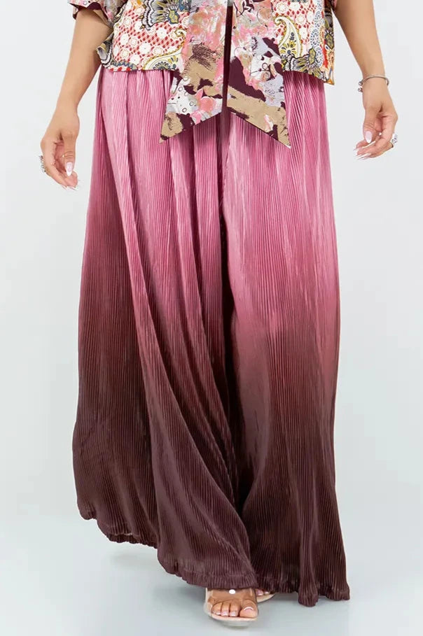 6057PP Pink/Choco Palazzo Pant