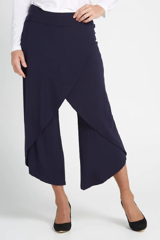 Cross Over Bamboo Pants - Dark Navy