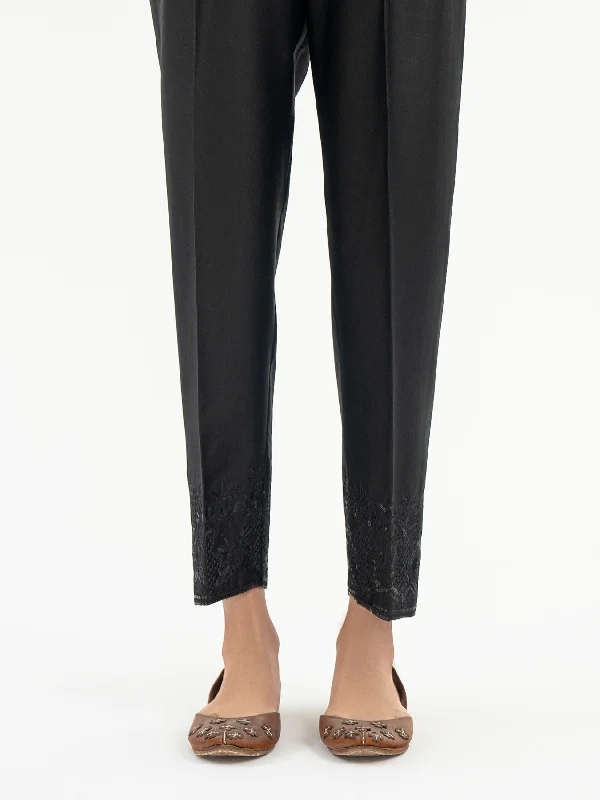 Embroidered Satin Trouser (Pret)