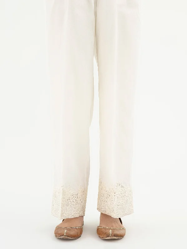 Embroidered Satin Trouser (Pret)