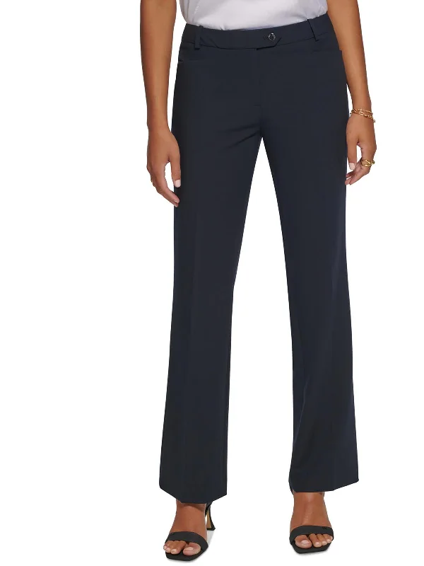 Womens Low Rise Modern Fit Straight Leg Pants