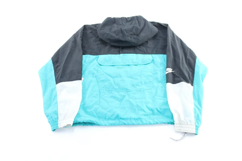 90's Nike Cross Training White, Black, & Turquoise Windbreaker Jacket