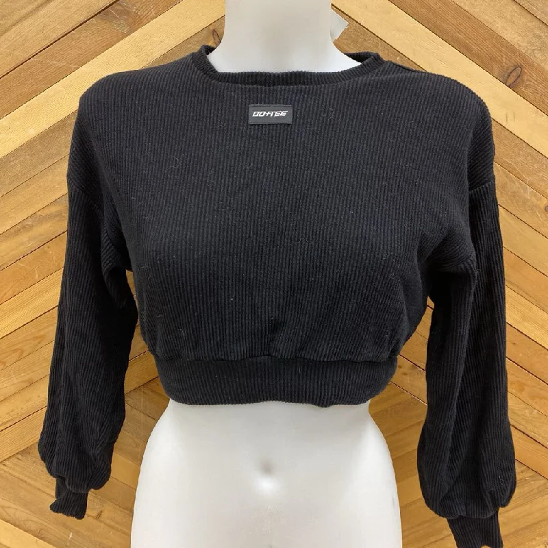 Bo+Tee - Women's Cropped Sweatshirt: Black-women-SM