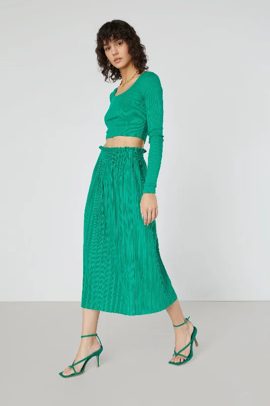 PLEATED MIDI SKIRT