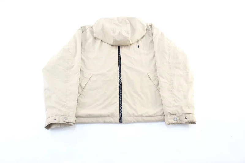 Polo by Ralph Lauren Embroidered Logo Light Beige Hooded Jacket