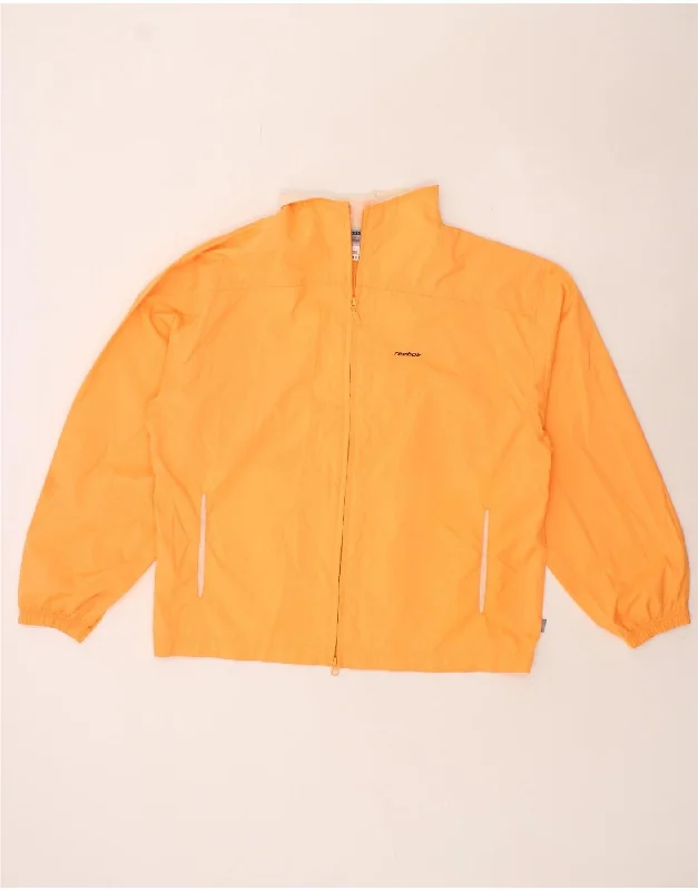 REEBOK Womens Rain Jacket UK 16 Large Orange Polyester