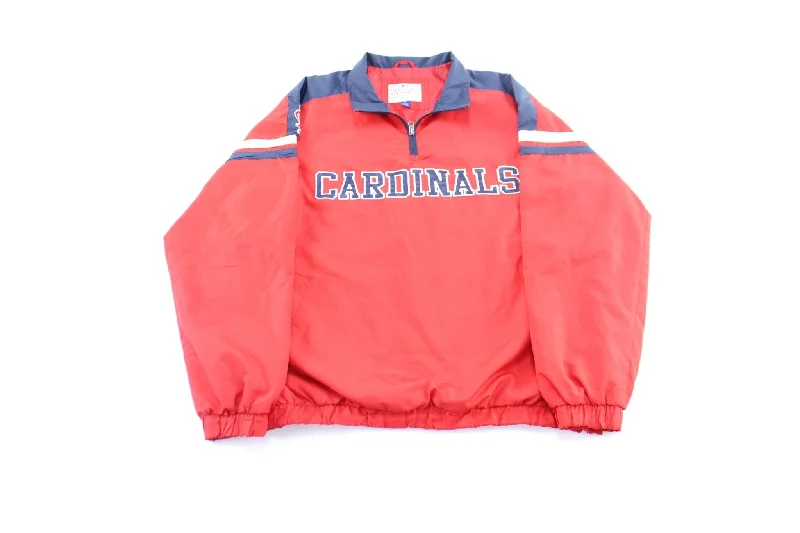 St. Louis Cardinals Embroidered Red Striped Zip Up Jacket