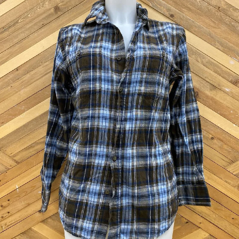 Wind River - Women's Flannel - MSRP $50: Brown/Blue-women-SM