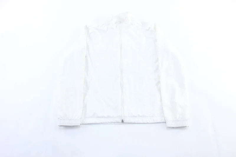 Women's Adidas Logo White Zip Up Jacket