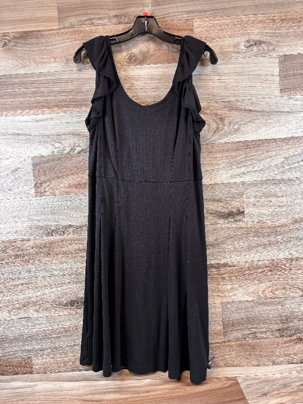 Black Dress Casual Midi Loft, Size Large