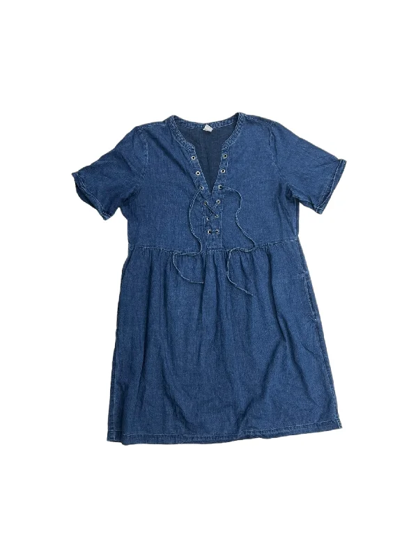 Blue Dress Casual Midi Old Navy, Size M