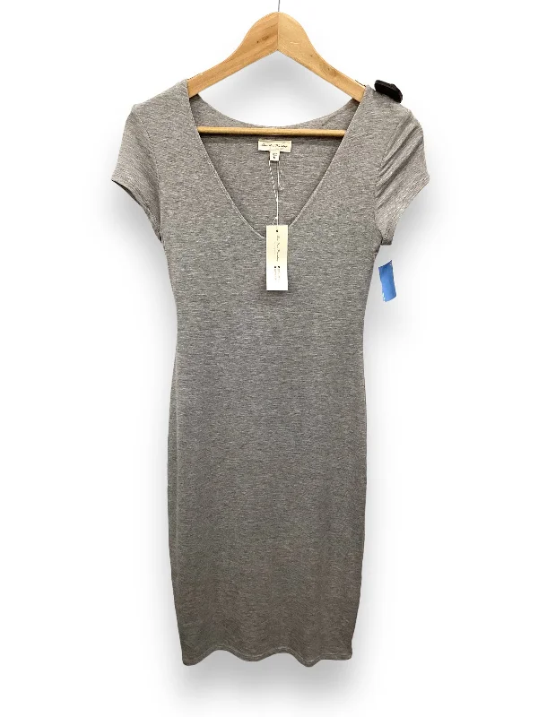 Grey Dress Casual Midi See You Monday, Size M