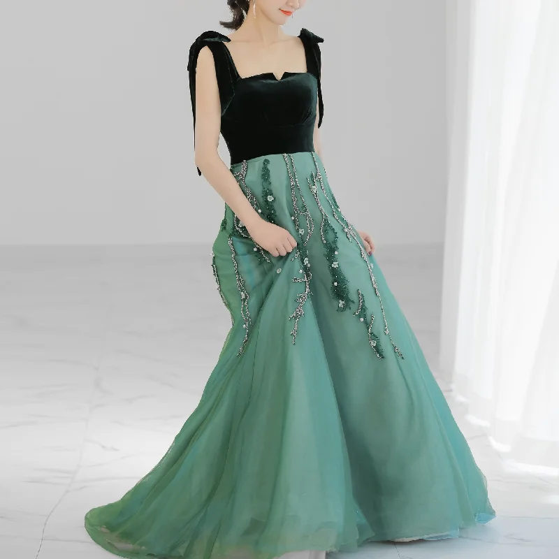 Green Formal Dresses & Evening Party Gowns with Strapy