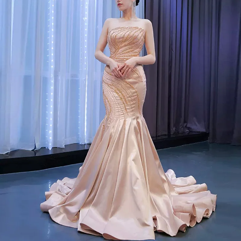 Mermaid Sexy Evening Dress Beaded Elegant High-end Party Gown