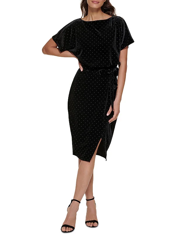 Womens Party Knee-Length Fit & Flare Dress