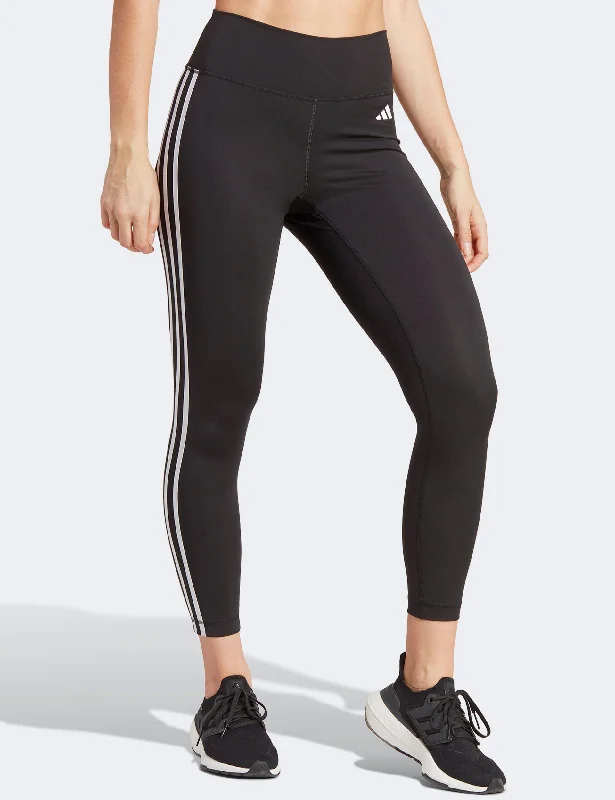 Train Essentials 3-Stripes High Waisted 7/8 Leggings - Black