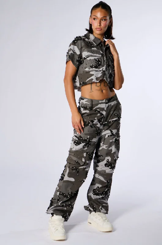 APPLY PRESSURE GREY CAMO CARGO PANT