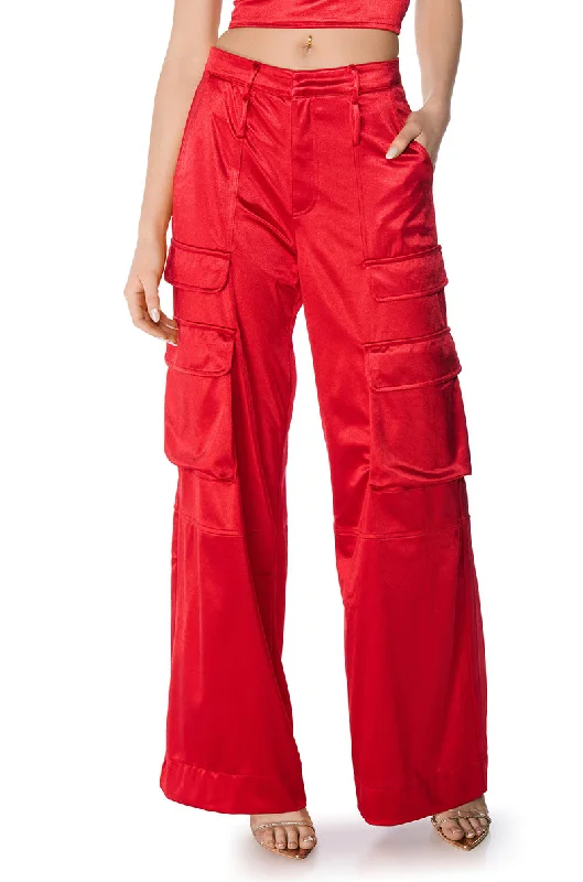 ASTRA WIDE LEG CARGO IN RED