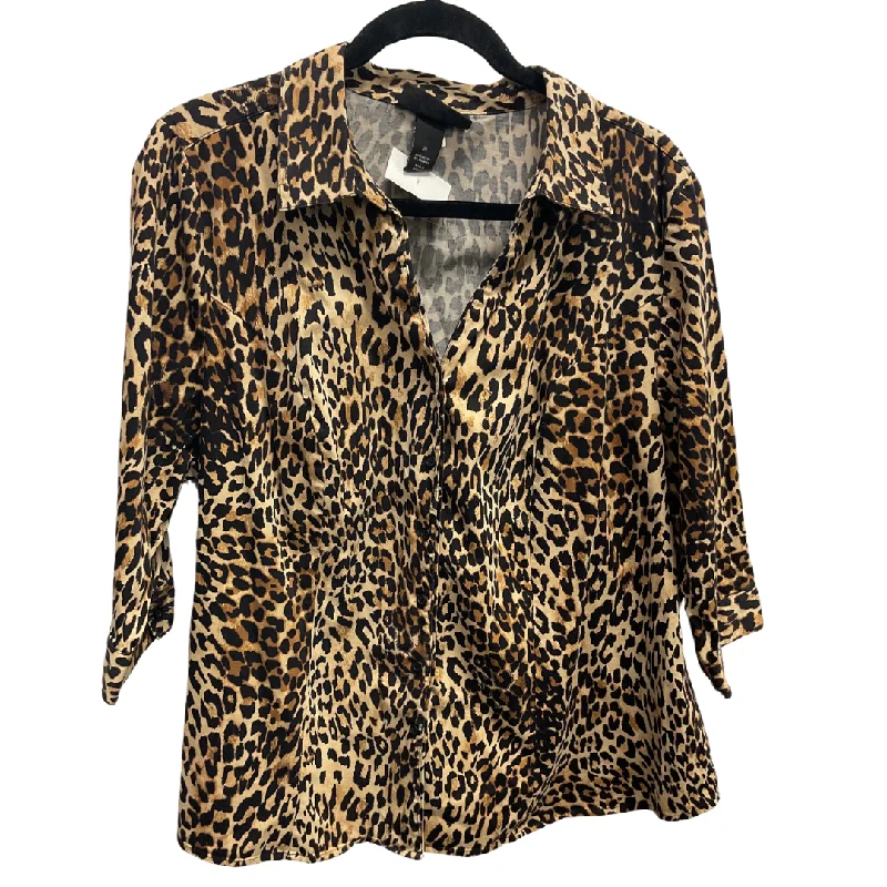 Blouse 3/4 Sleeve By Lane Bryant In Animal Print, Size: 2x