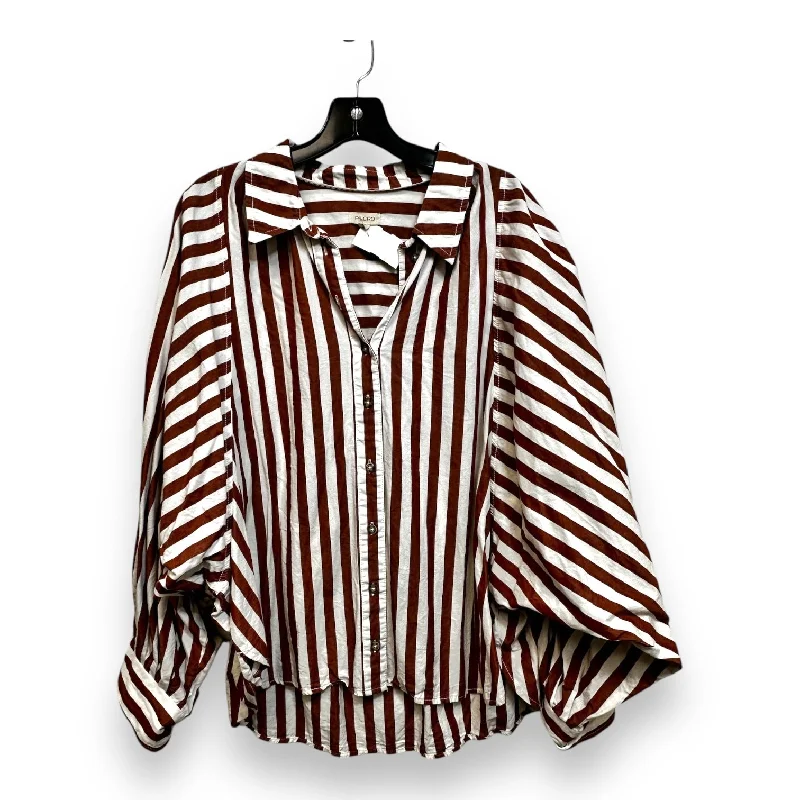 Blouse Long Sleeve By Pilcro In Striped, Size: Xl