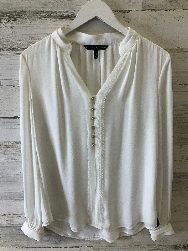 Blouse Long Sleeve By White House Black Market In White, Size: S