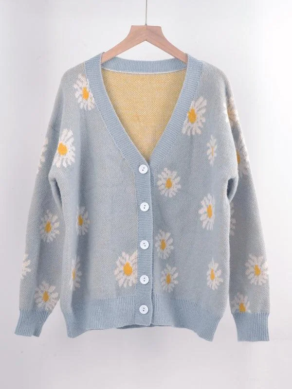 Daisy Knitted  Women Cardigan Sweater