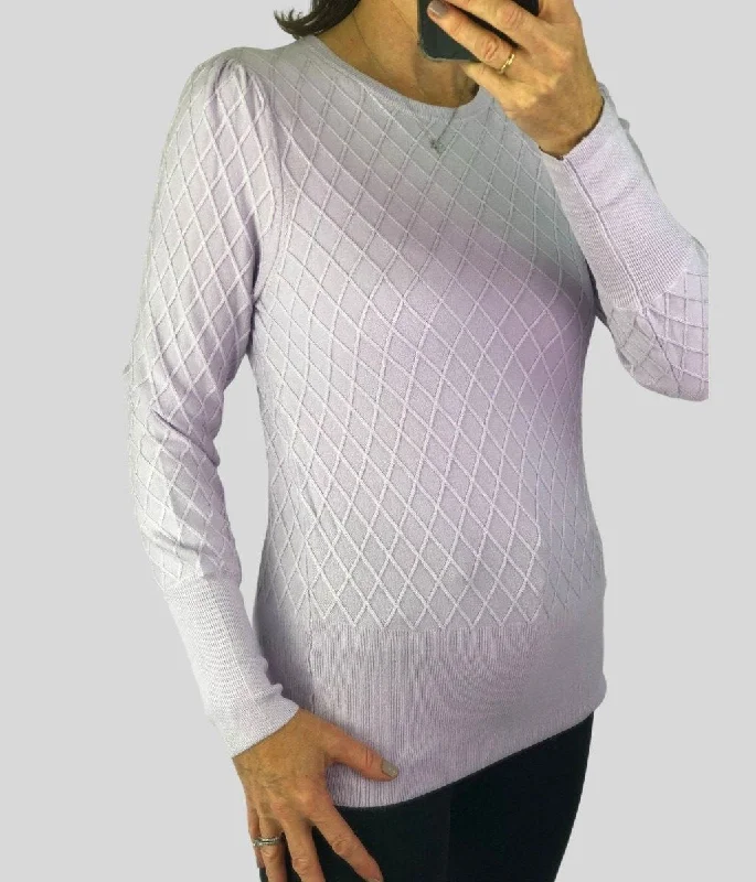 Lilac Diamond Stitch Jumper 6