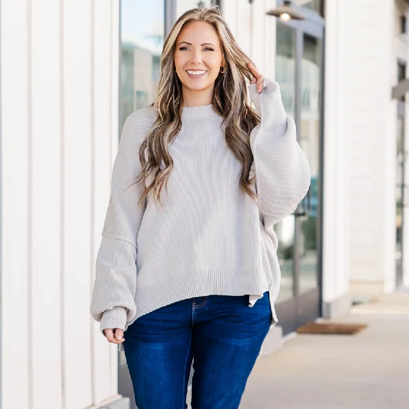 Magically Perfect Sweater, Light Grey