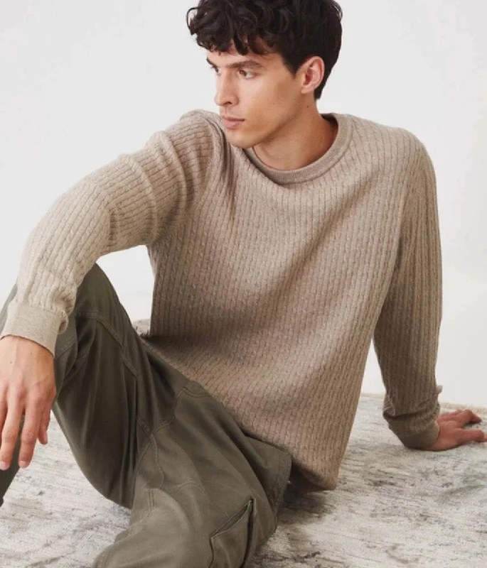 Stone Mens Wool Blend Cable Jumper