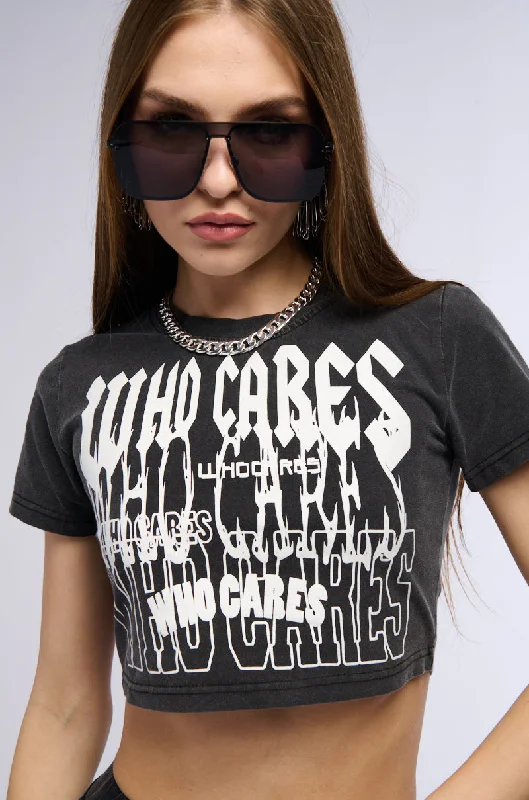 WHO CARES CROP TEE